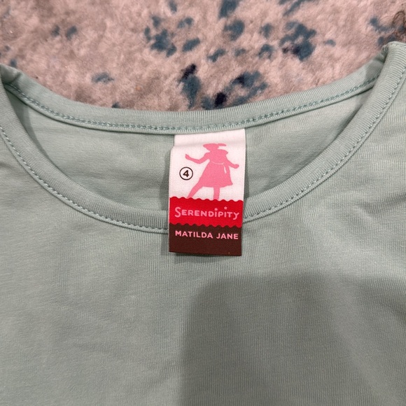 NWOT serendipity Matilda Jane Size 4 Lace sleeve 3/4 length tee - Picture 2 of 3